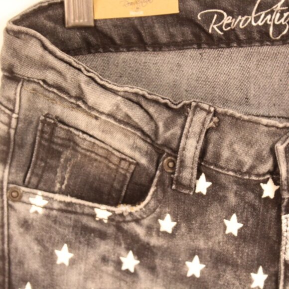 Vintage Revolution Grey/Black Flag Stretch Jeans - Picture 3 of 11